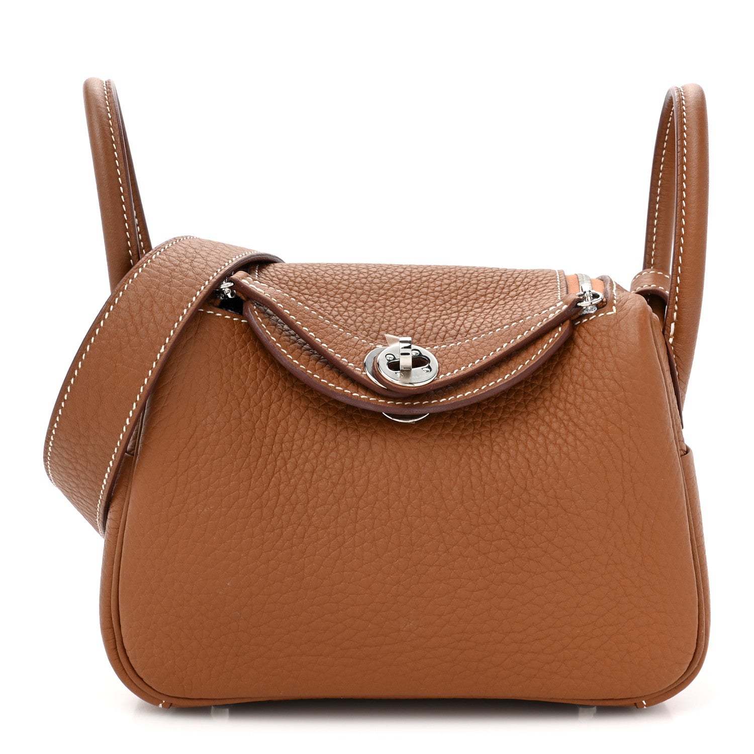 Hermes Taurillon Clemence Mini Lindy 20 Gold 1 of 11