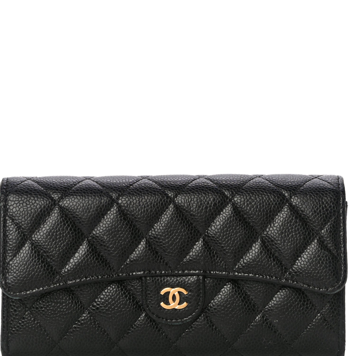 Chanel Caviar Quilted Large Gusset Flap Wallet Black 8 of 13