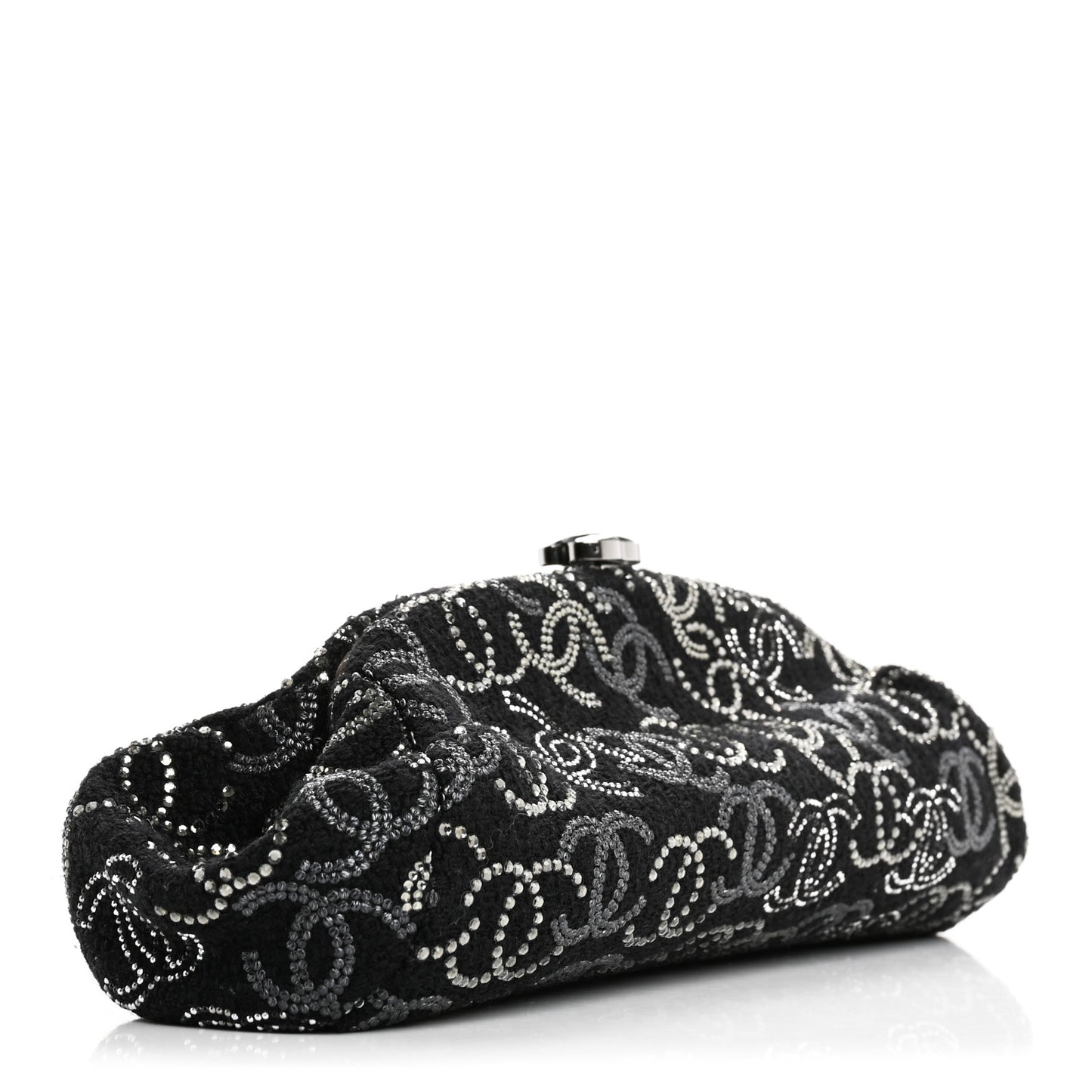 Tweed Strass Pudong Clutch Black