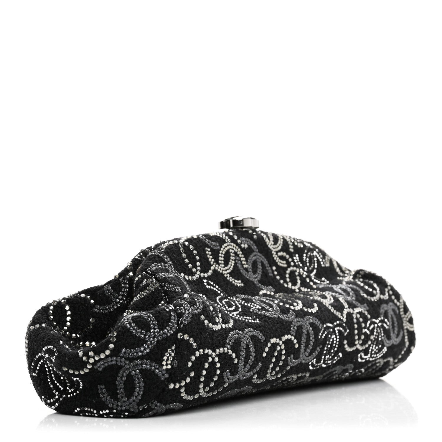Chanel Tweed Strass Pudong Clutch Black 3 of 7