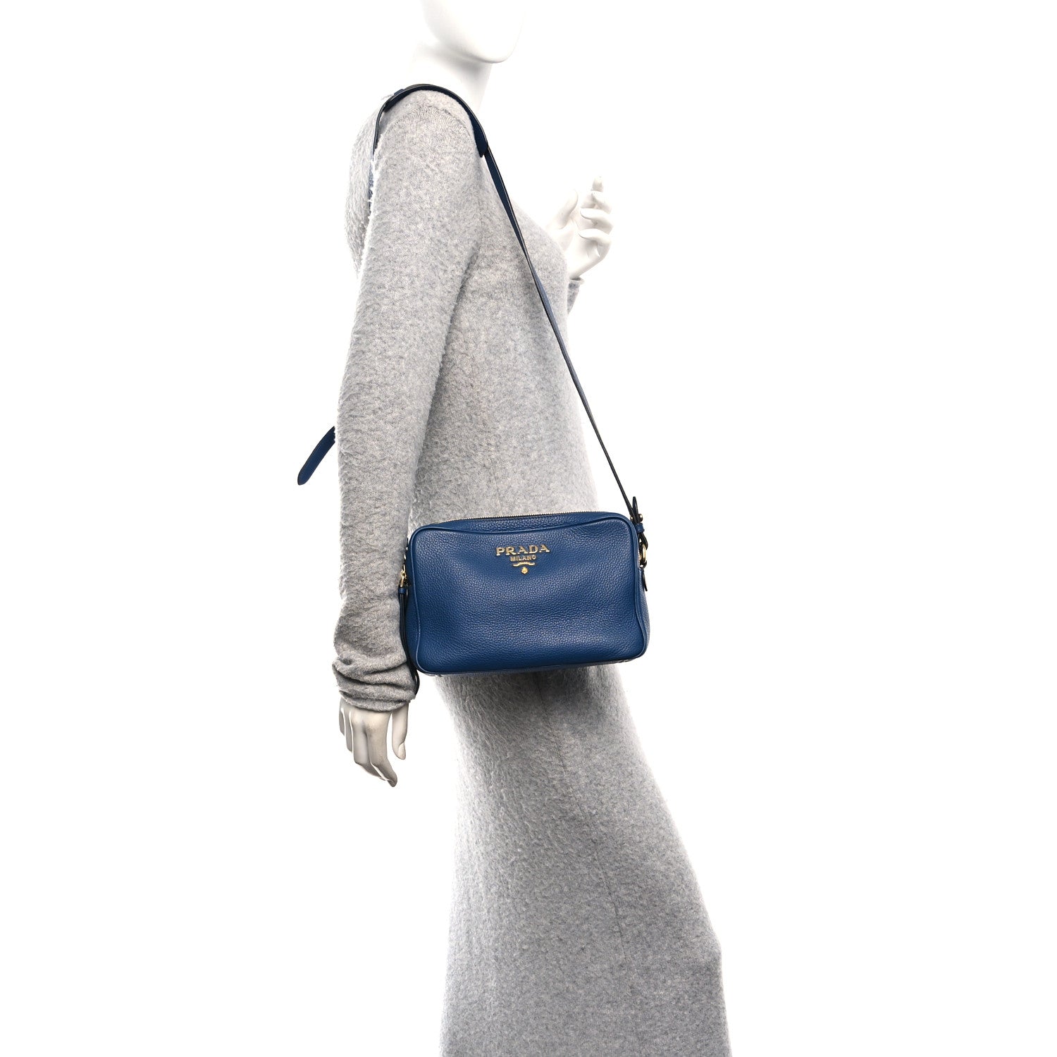 Prada Vitello Phenix Camera Bag Bluette 2 of 11