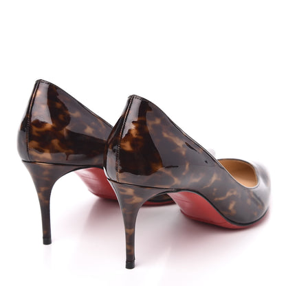 Christian Louboutin Patent Tartaruga Decollete 554 70 Pumps 35 Testa Di Moro 4 of 9