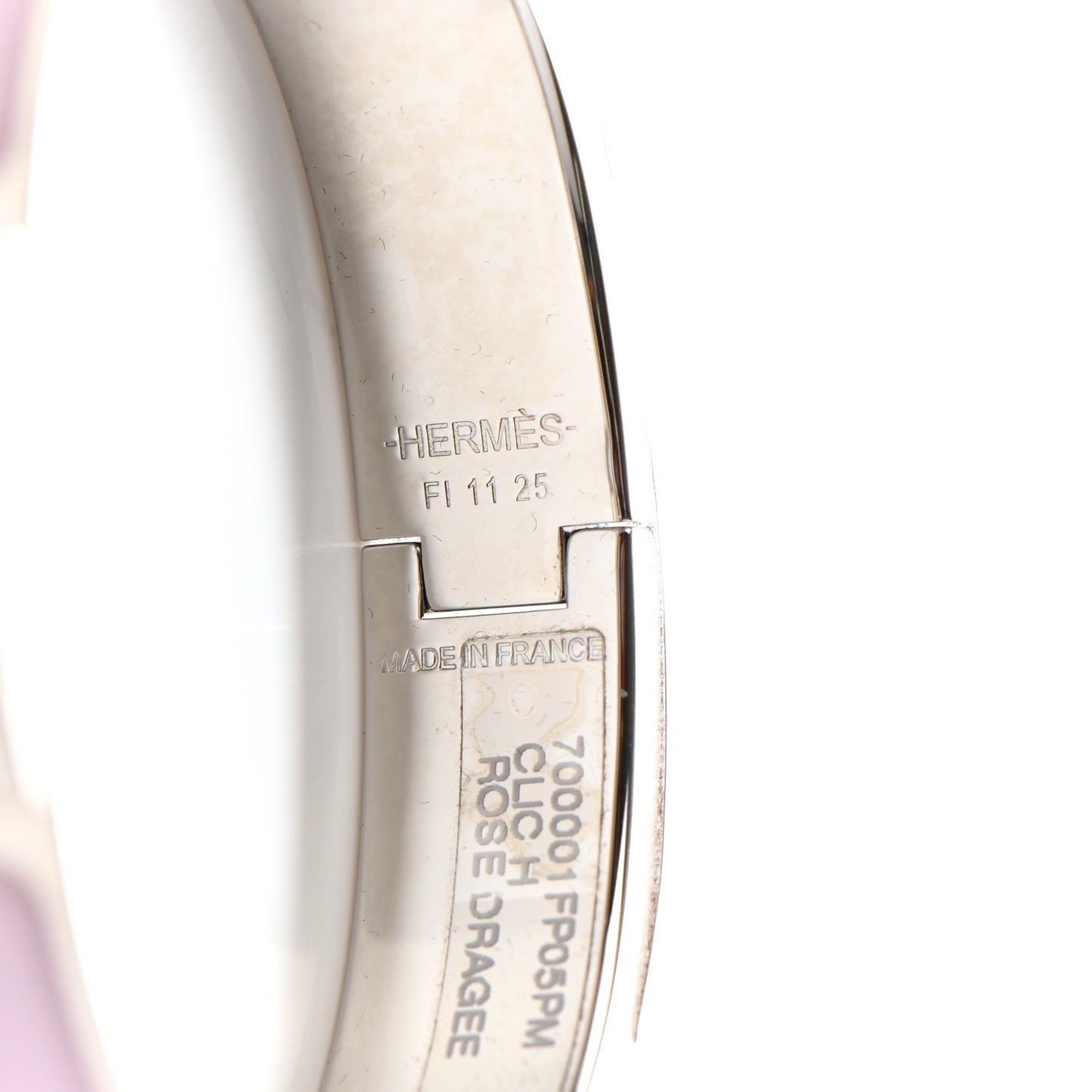 Enamel Narrow Clic Clac H Bracelet PM Rose Dragee