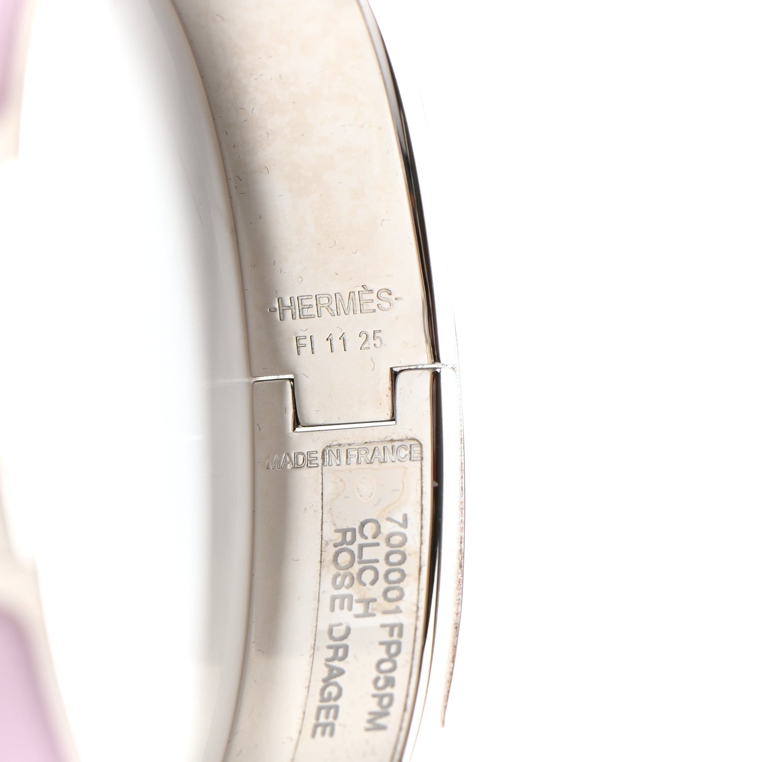 Hermes Enamel Narrow Clic Clac H Bracelet PM Rose Dragee 4 of 5