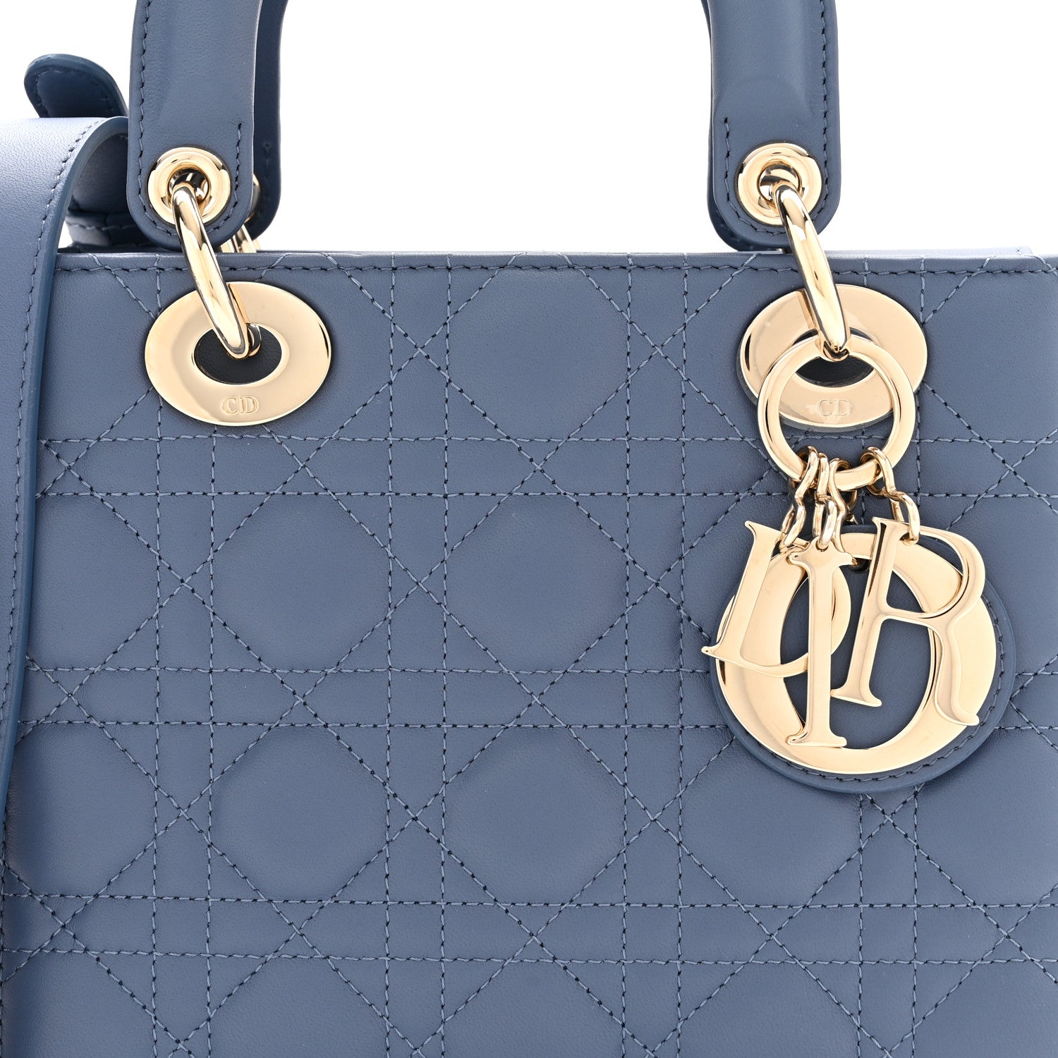 Christian Dior Lambskin Cannage Small My ABCDior Lady Dior Denim Blue 7 of 9