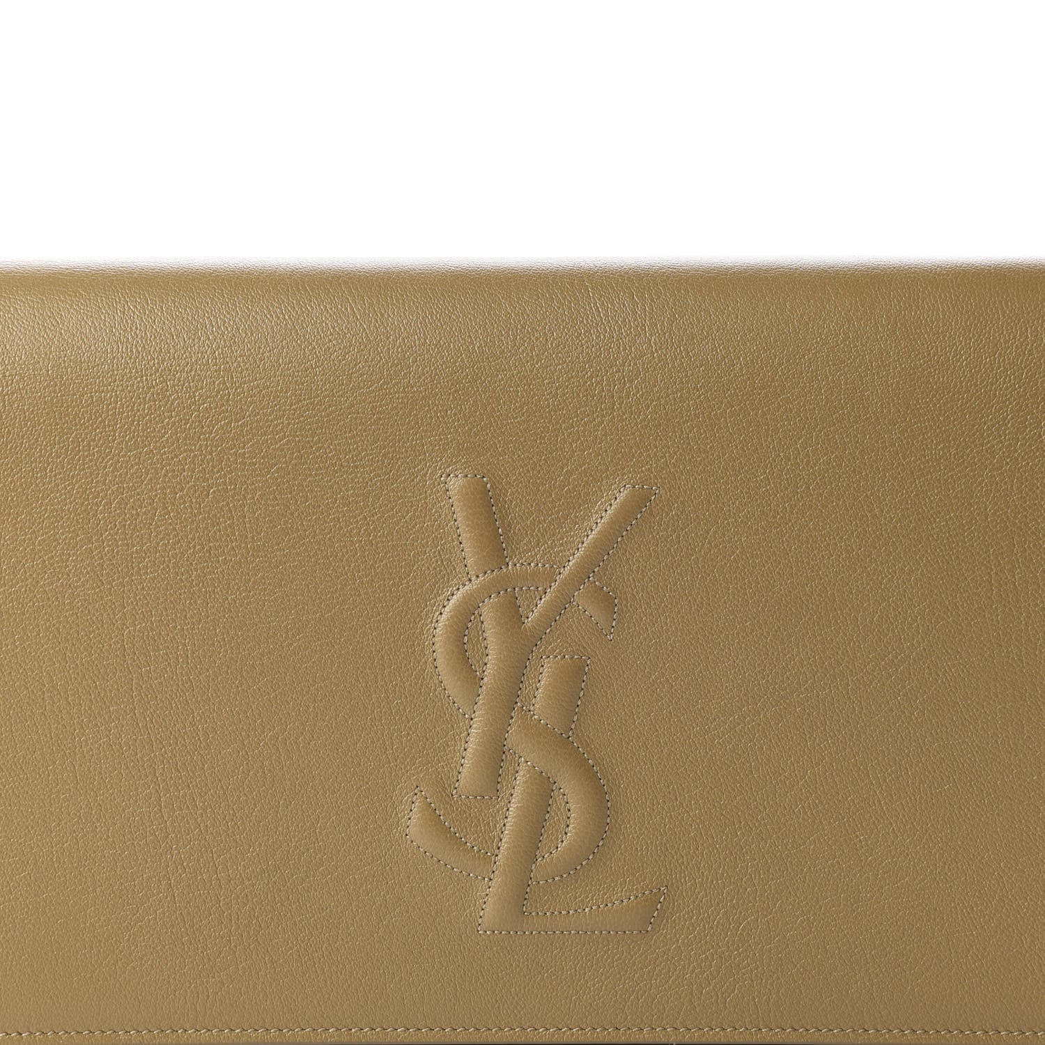 Saint Laurent Calfskin Monogram Large Belle De Jour Clutch Beige 9 of 9