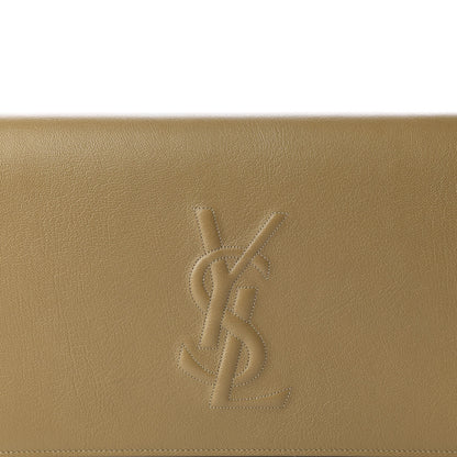 Saint Laurent Calfskin Monogram Large Belle De Jour Clutch Beige 9 of 9