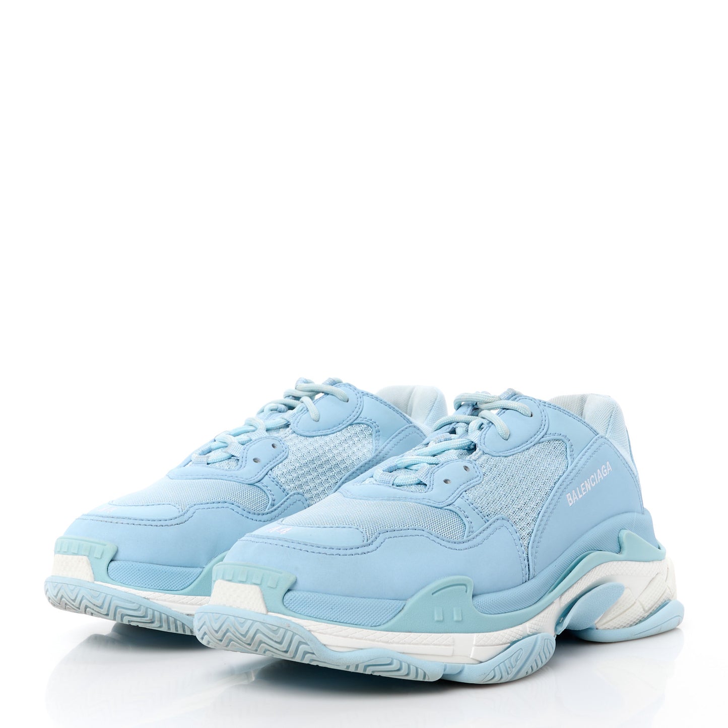 Fabric Mesh Mens Triple S Sneakers 44 Light Bleu White