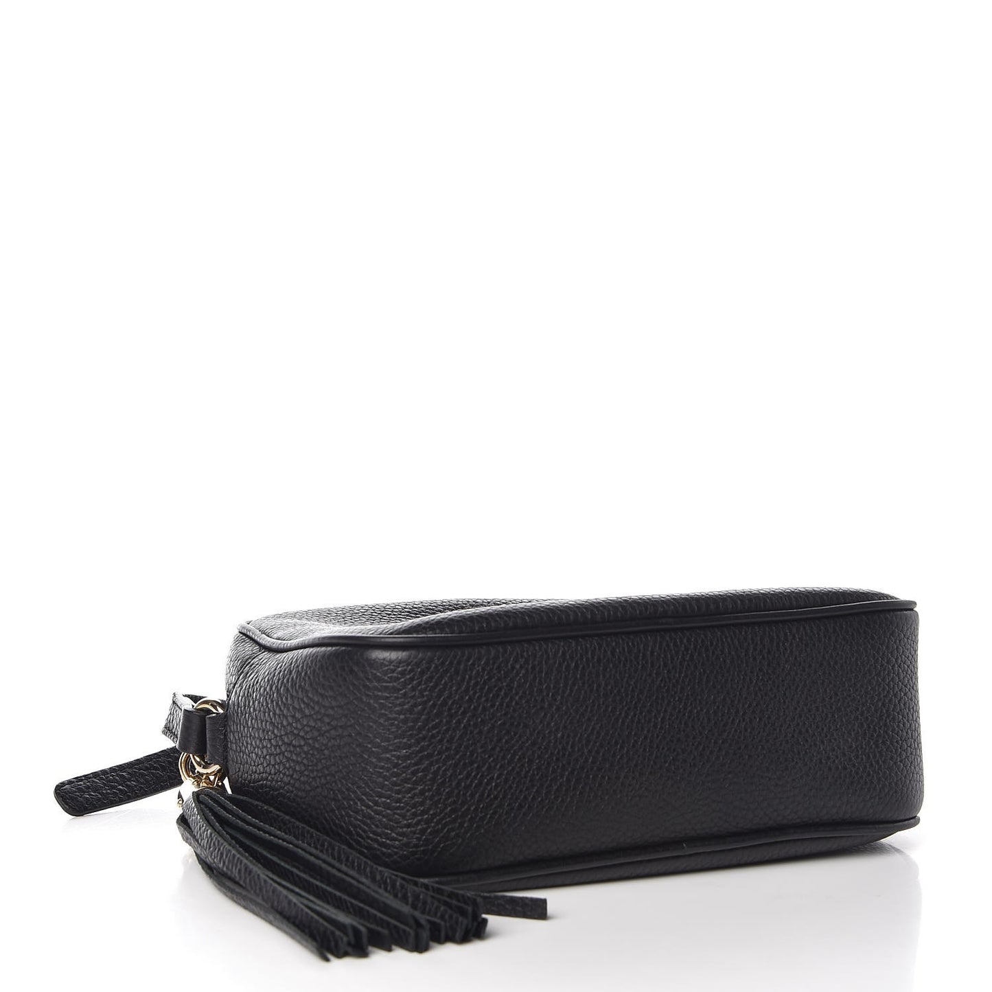Pebbled Calfskin Small Soho Disco Bag Black