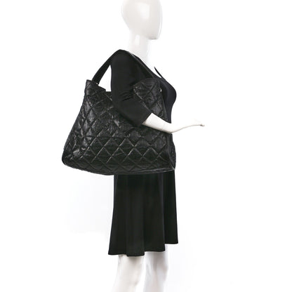 Chanel Crinkled Coated Canvas Le Marais Hobo Black 2 of 9