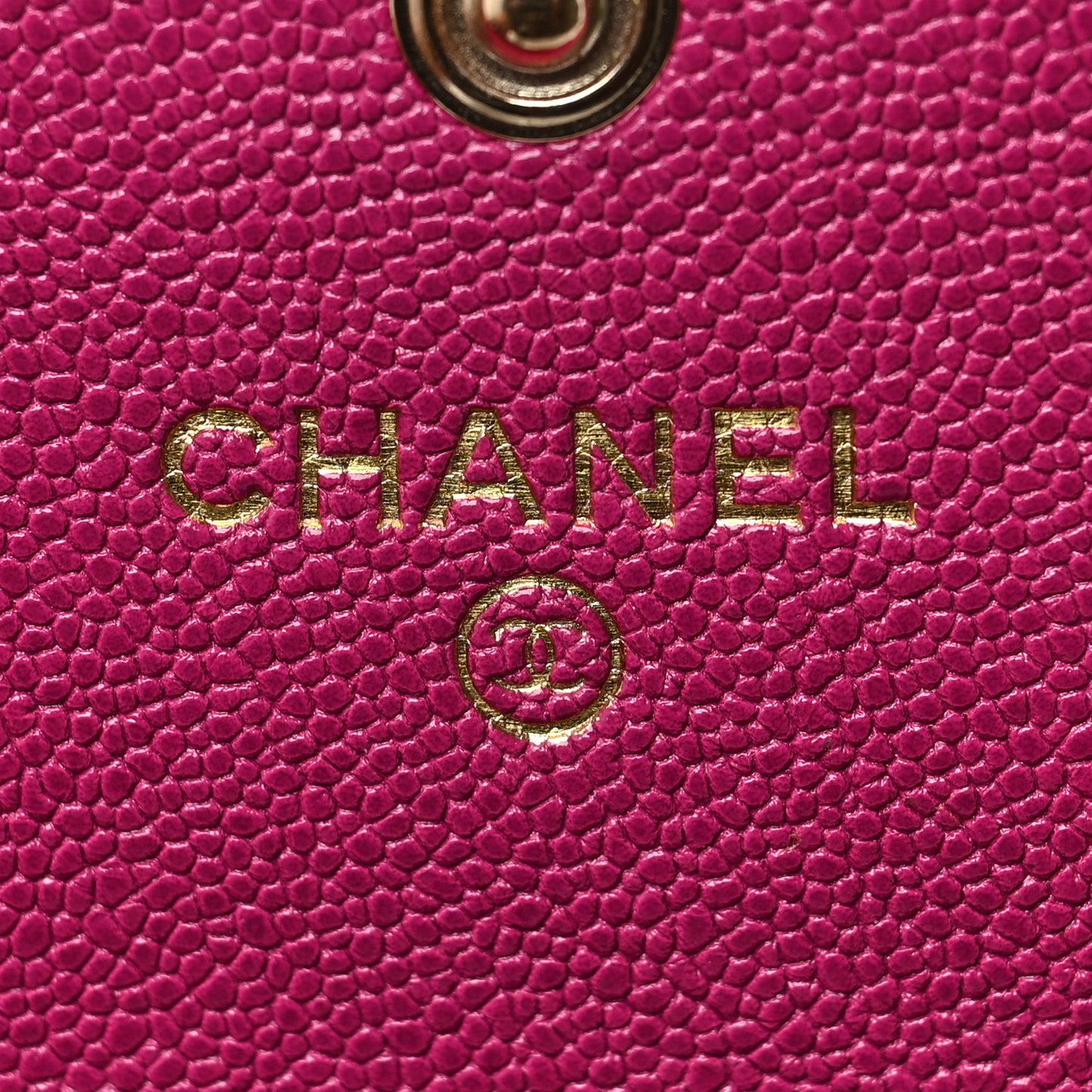 Caviar Quilted Large Boy Gusset Flap Wallet Fuchsia