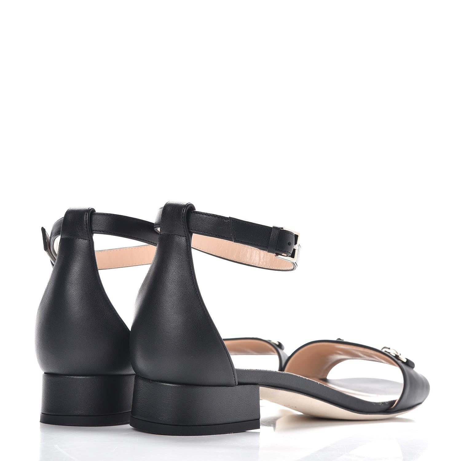 Gucci Calfskin Miro Soft Liliane Horsebit Sandals 38.5 Black 4 of 11