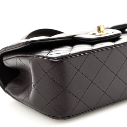 Chanel Lambskin Quilted Mini Top Handle Rectangular Flap Dark Purple 8 of 9