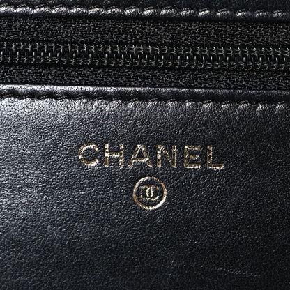 Chanel Lambskin Camellia Wallet on Chain WOC Black 6 of 11