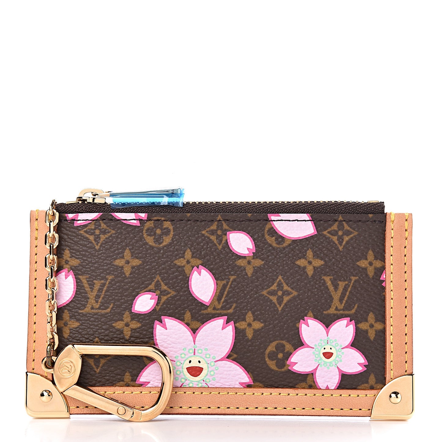 Monogram Cherry Blossom Key Pouch Brown