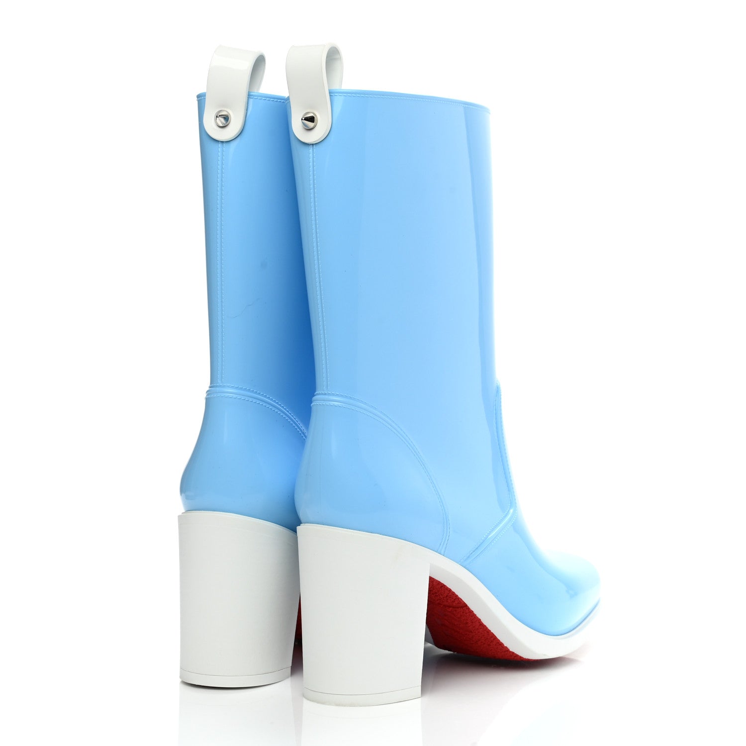 Christian Louboutin PVC Loubirain 70MM Rain Boots 38 Splash 4 of 9