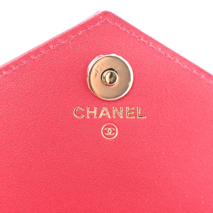 Chanel Calfskin Chevron Quilted Compact Flap Wallet Dark Pink 7 of 12