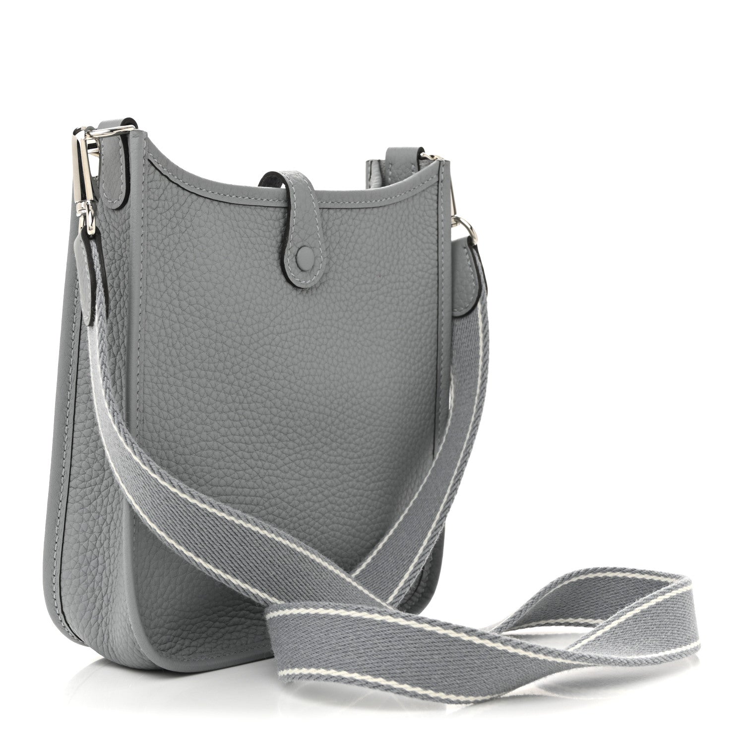 Hermes Taurillon Clemence Amazone Evelyne TPM Gris Pantin White 3 of 11