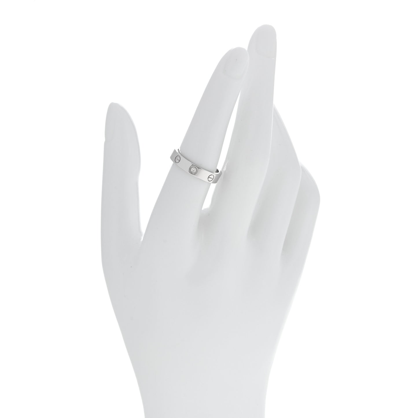 18K White Gold Diamond 4mm LOVE Wedding Band Ring 54 6.75