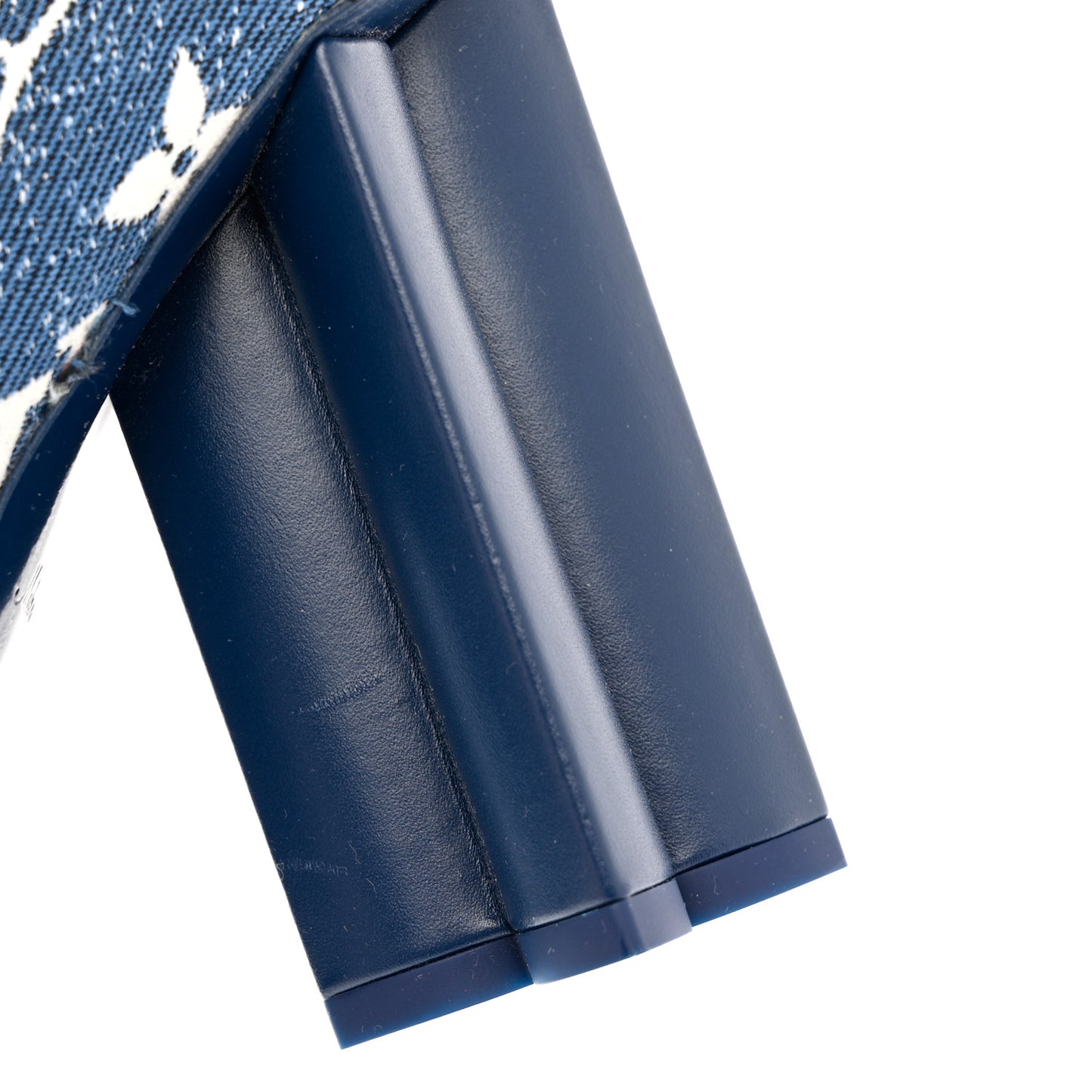 Denim Monogram Silhouette Ankle Boots 37 Navy Blue