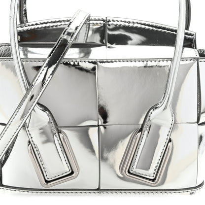 Bottega Veneta Mirror Laminated Nappa Maxi Intrecciato Mini Arco  Silver 7 of 9