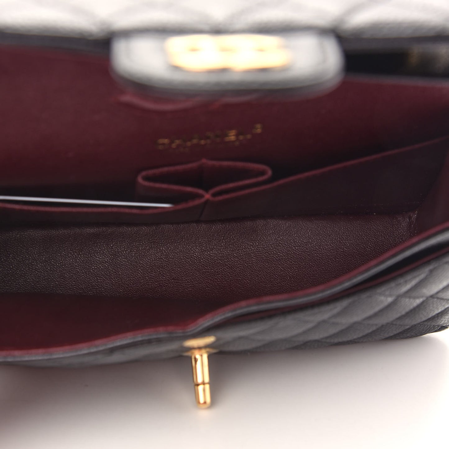 Caviar Quilted Small Double Flap Black