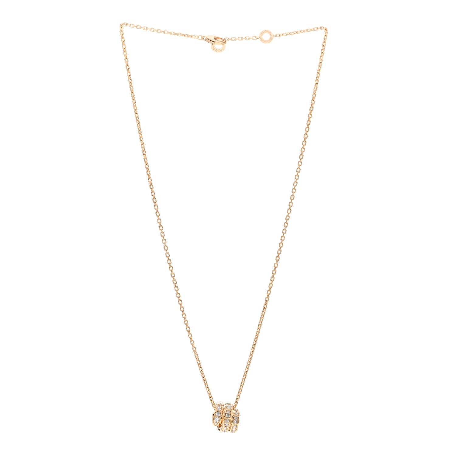 Bulgari 18K Yellow Gold Diamond Serpenti Viper Pave Pendant Necklace 3 of 5
