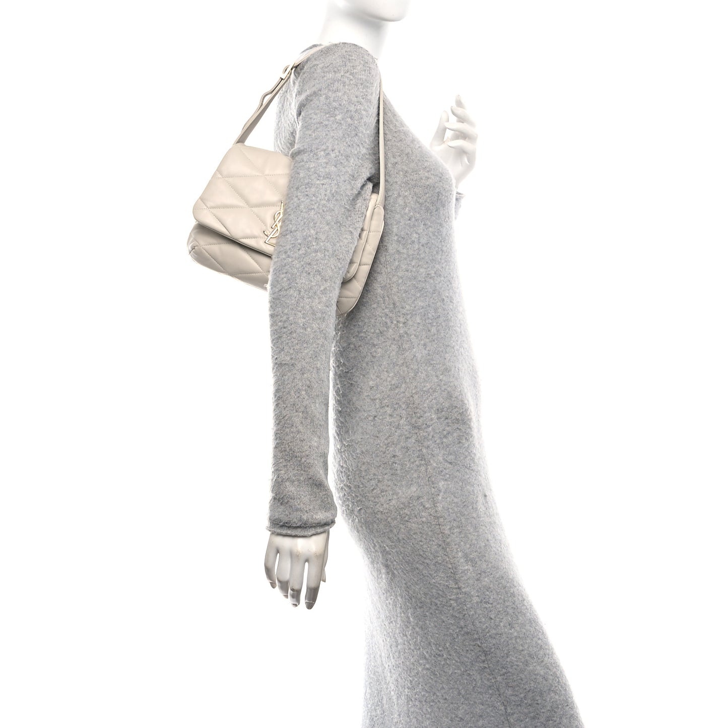 Lambskin Quilted Le 57 Diamond Shoulder Bag Crema Soft
