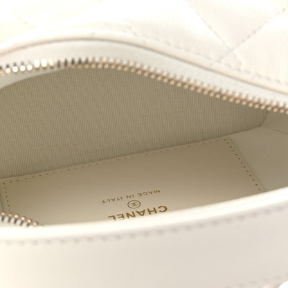 Chanel Caviar Quilted Hobo Clutch With Chain White 5 of 11