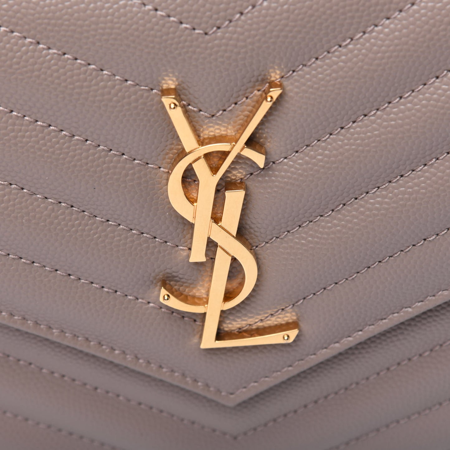 Grain De Poudre Matelasse Chevron Monogram Chain Wallet Fard