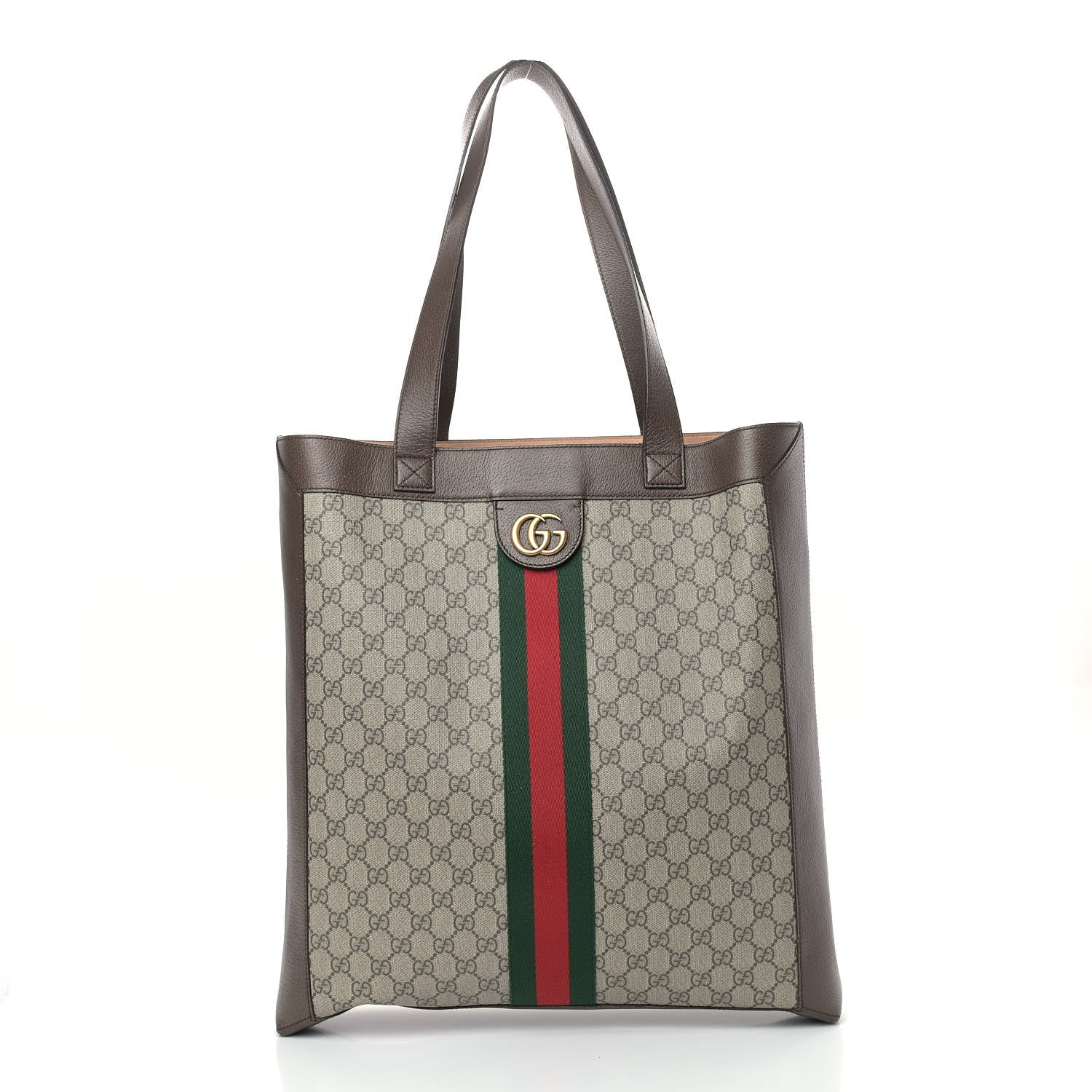 Gucci GG Supreme Monogram Web Large Ophidia Vertical Shopping Tote Brown 3 of 13