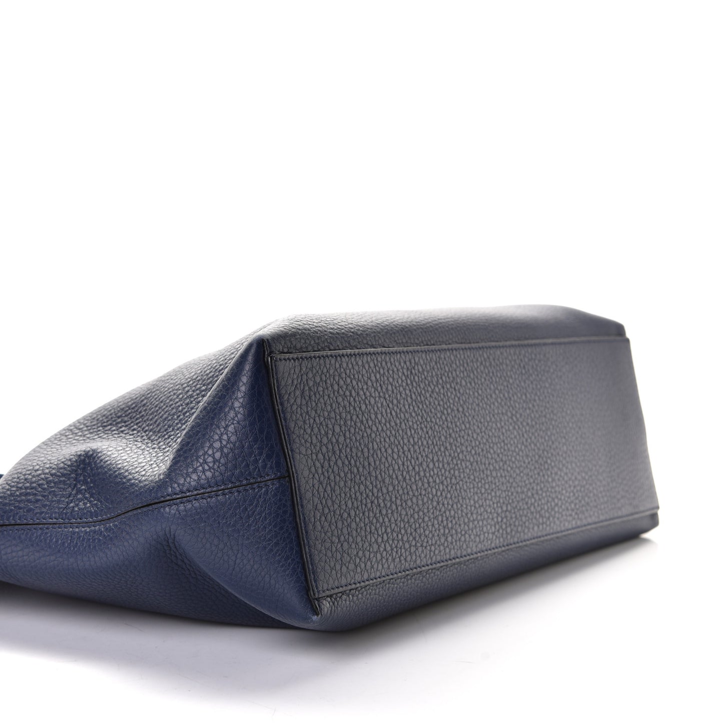 Grained Calfskin Rockstud Shoulder Tote Marine