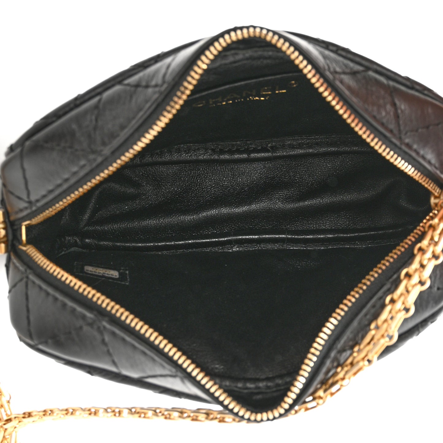Aged Calfskin Quilted Mini Reissue Camera Case Black
