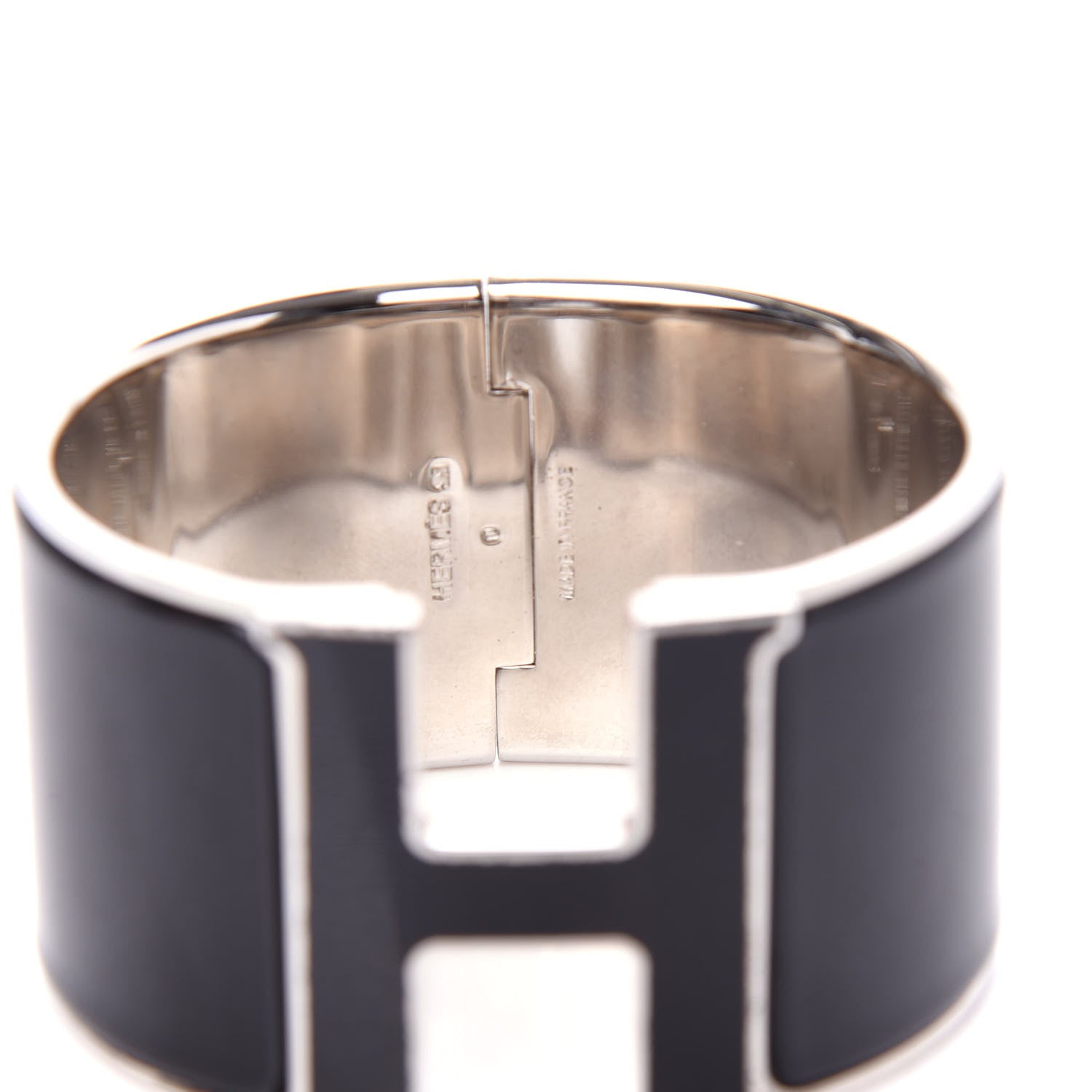 Hermes Enamel Extra Wide Clic Clac H Bracelet PM Black 4 of 5