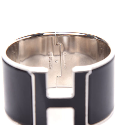 Hermes Enamel Extra Wide Clic Clac H Bracelet PM Black 4 of 5