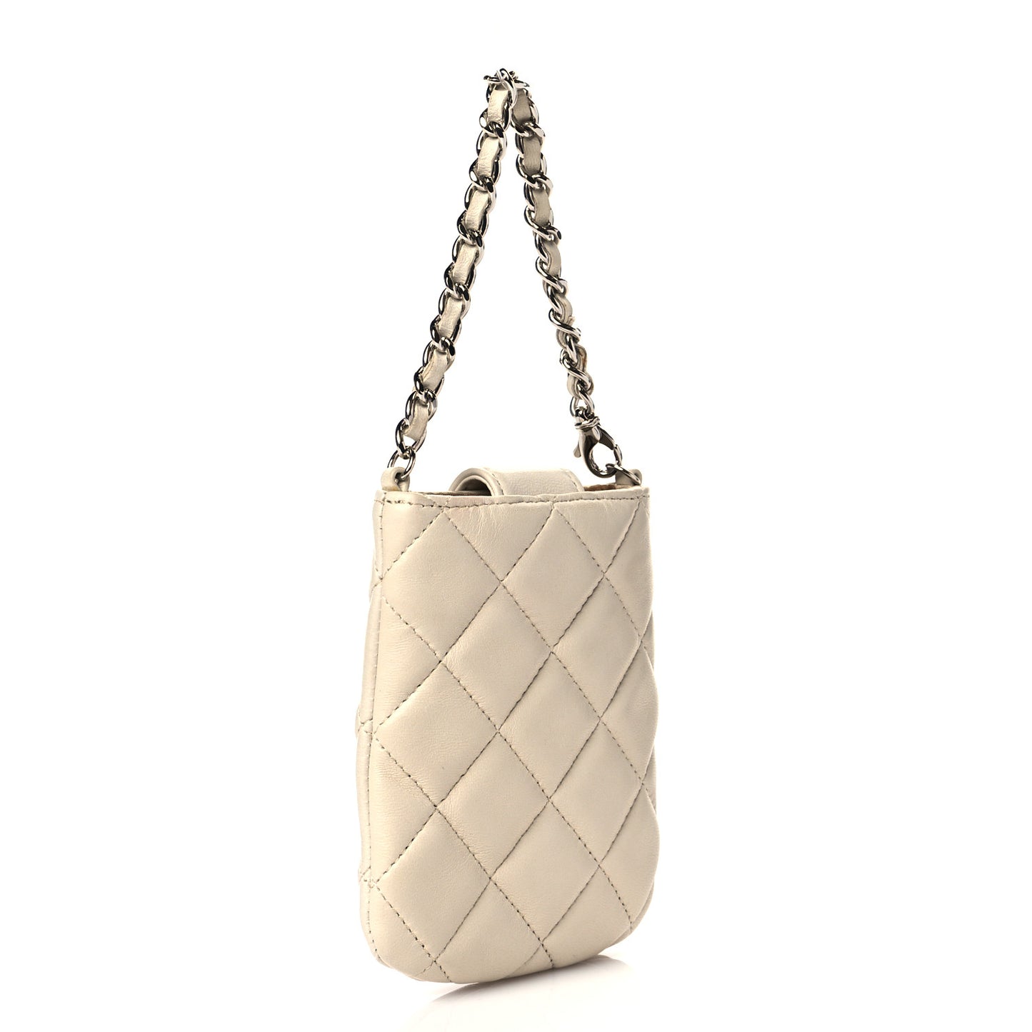 Lambskin Quilted Phone Case Grey