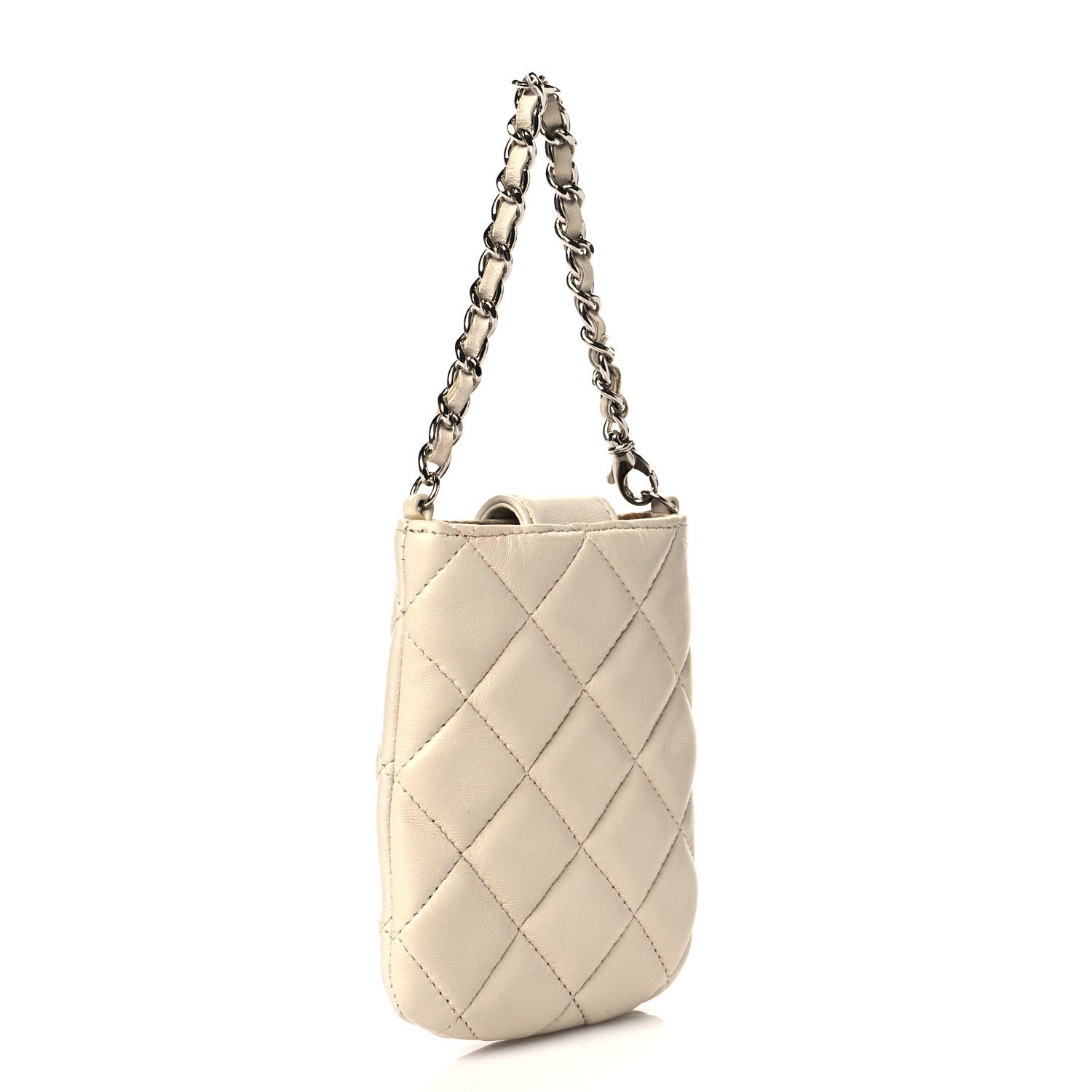 Chanel Lambskin Quilted Phone Case Grey 2 of 13