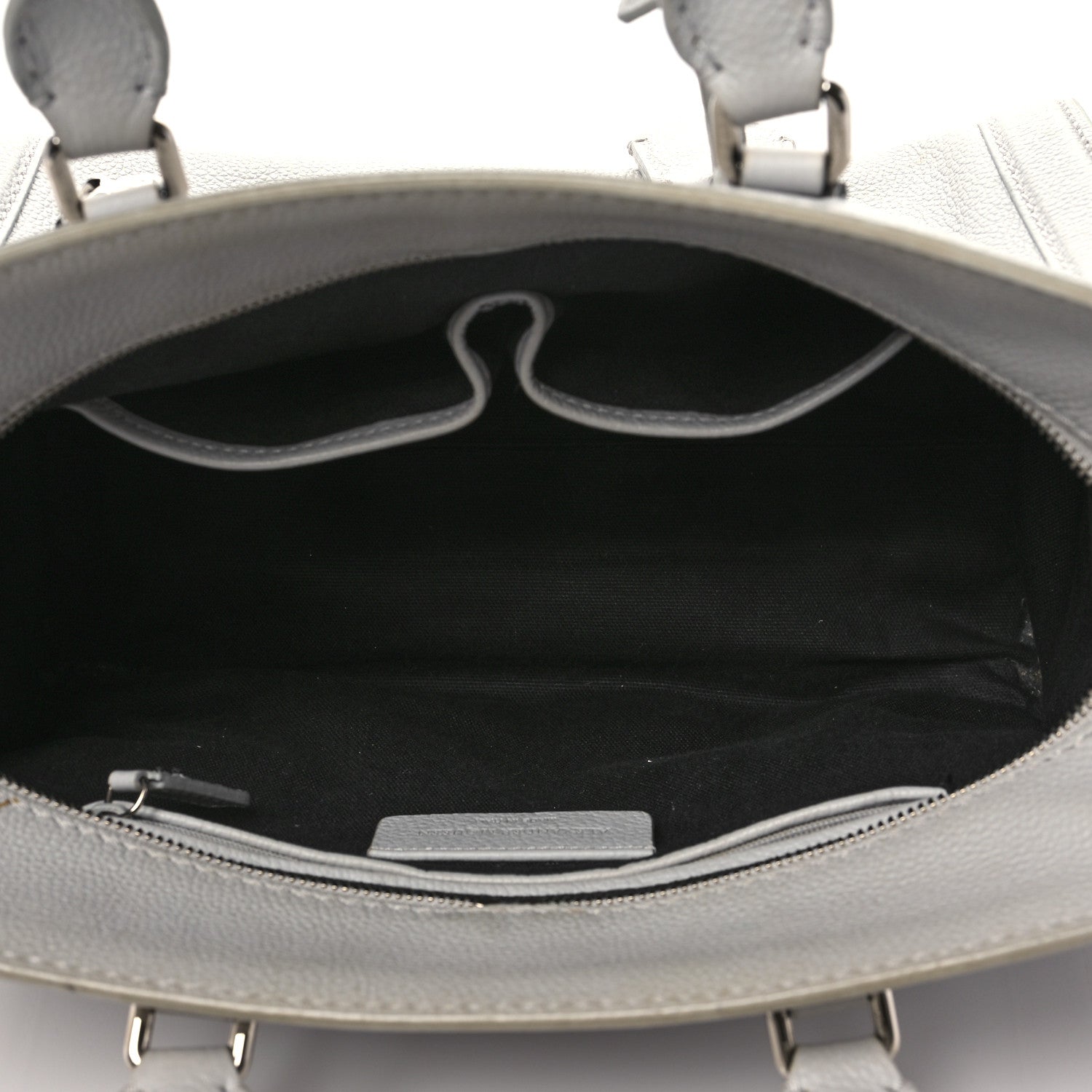 Alexander McQueen Pebbled Calfskin Small Skull Padlock Zip Around Tote Light Grey 4 of 13