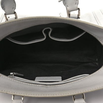 Alexander McQueen Pebbled Calfskin Small Skull Padlock Zip Around Tote Light Grey 4 of 13