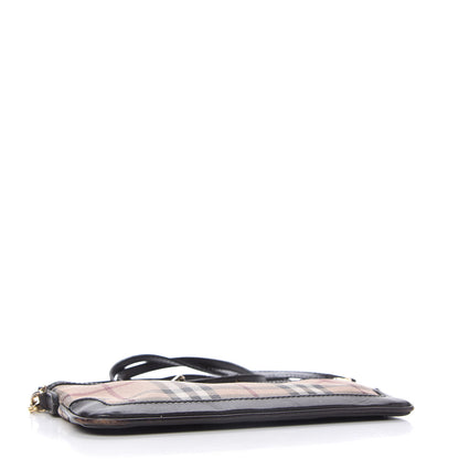 Burberry Haymarket Check Small Peyton Crossbody Clutch Bag Black 4 of 11