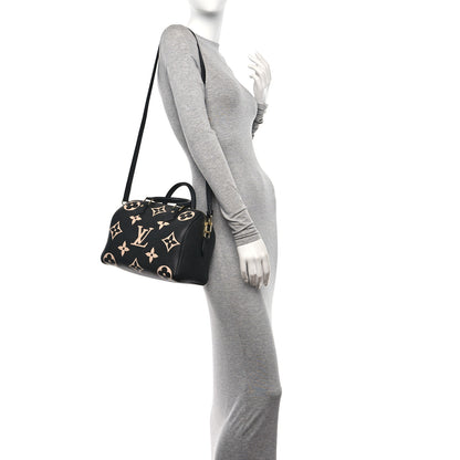 Louis Vuitton Empreinte Monogram Giant Speedy Bandouliere 25 Black Beige 2 of 13