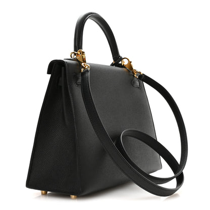 Hermes Epsom Kelly Sellier 25 Black 3 of 11