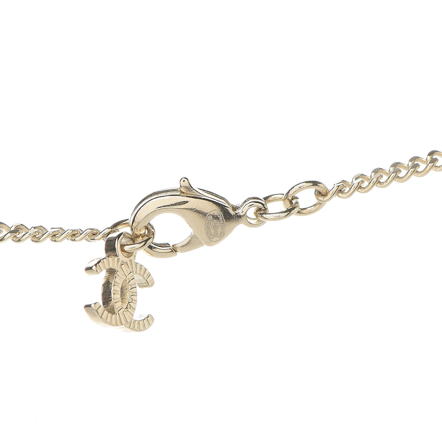 Chanel Crystal CC Pendant Necklace Gold 5 of 6
