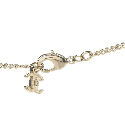 Chanel Crystal CC Pendant Necklace Gold 5 of 6