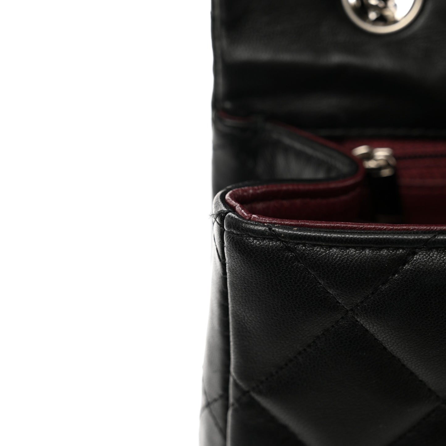 Lambskin Quilted Maxi Single Flap Black