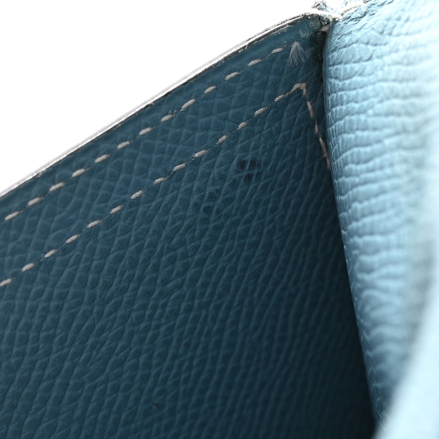 Hermes Epsom Bearn Gusset Wallet Blue Jean 8 of 13