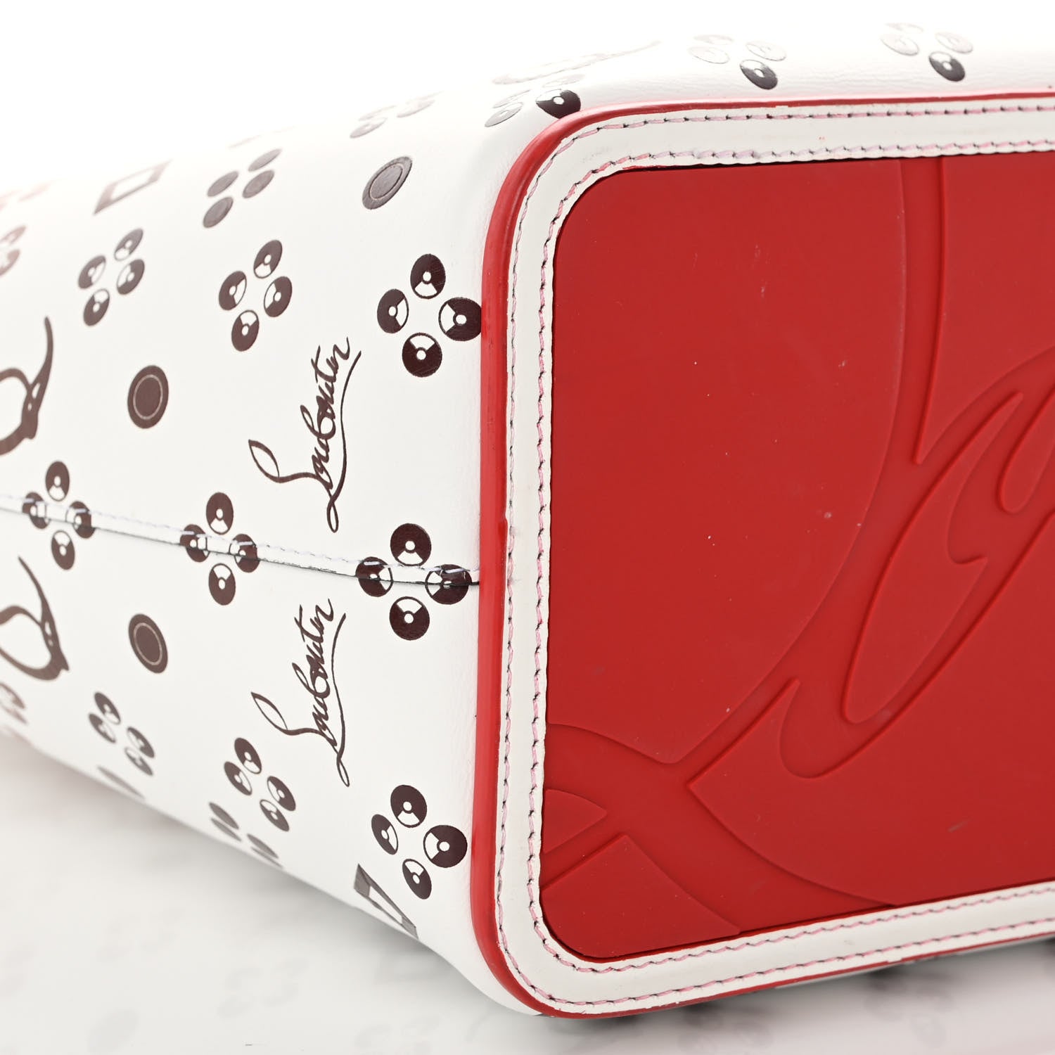 Christian Louboutin Calfskin Patent Degrade Loubinthesky East West Cabata Tote White 10 of 11