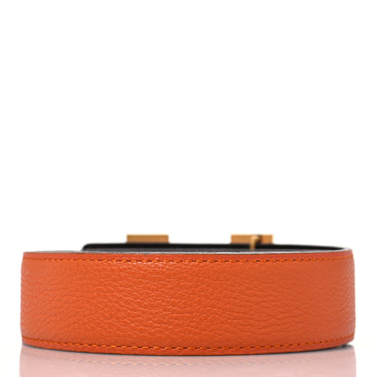 Hermes Box Togo 32mm H Belt 85 Chocolate Orange 2 of 4