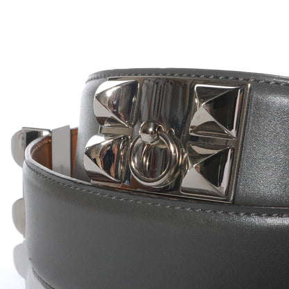 Hermes Box Leather Collier De Chien Belt Ardoise 75 5 of 8