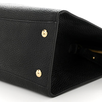 Salvatore Ferragamo Hammered Calfskin Double Handle Small Amy Tote Black 10 of 11